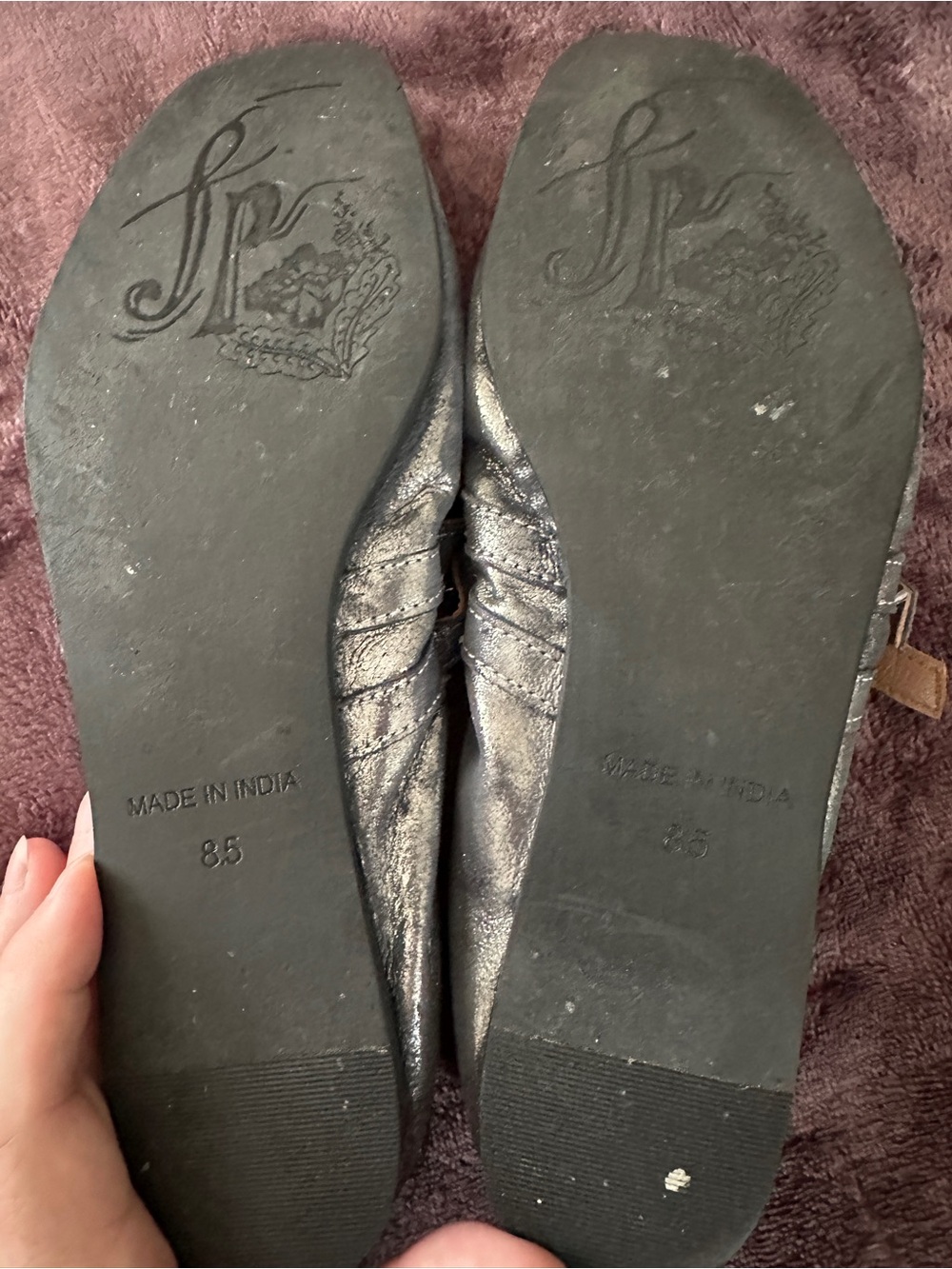 Free People Ballet Style Flats Pewter Sz 8.5 - Picture 5 of 5